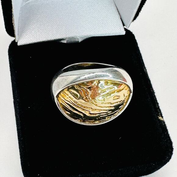 Silpada Sterling Silver Timber Bronze Dome Ring - Picture 1 of 8